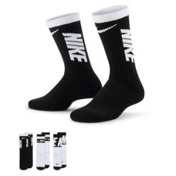Nike Black/White Crew Socks 3-Pack - Youth