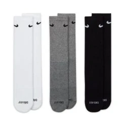Nike Adult Crew Socks 3-Pack - Black/White/Gray 8 Nike Adult Crew Socks 3-Pack - Black/White/Gray -Lacrosse Unlimited Sales Shop 2013160 3