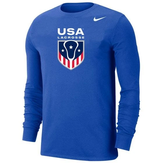 Nike USA Lacrosse Royal Long Sleeve Tee 3 Nike USA Lacrosse Royal Long Sleeve Tee