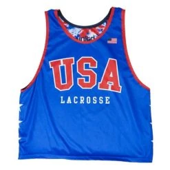 Lacrosse Unlimited USA Tie Dye Star Lacrosse Pinnie -Lacrosse Unlimited Sales Shop 2013939 blue side front