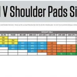 STX Cell V Lacrosse Shoulder Pads -Lacrosse Unlimited Sales Shop cell v size chart 1