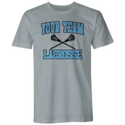 Lacrosse Unlimited Custom Crossed Sticks Lacrosse Tee -Lacrosse Unlimited Sales Shop customstickstee grey